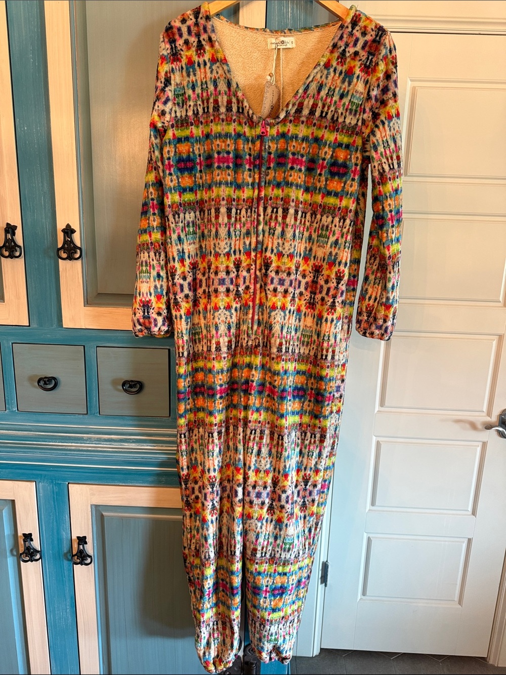 NATURAL LIFE Multicolor Ikat-Style Long Sleeve Onesie